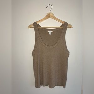 Tan knit rib tank XL
